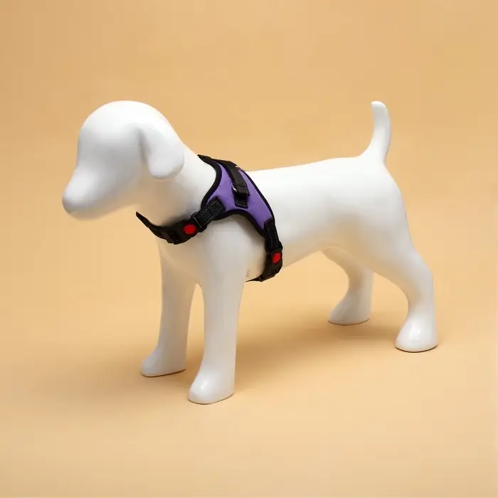 Шлейка К7, размер S, ОГ 44-55 см, вес 5-9 кг, мягкая, светоотражающая, фиолетовая