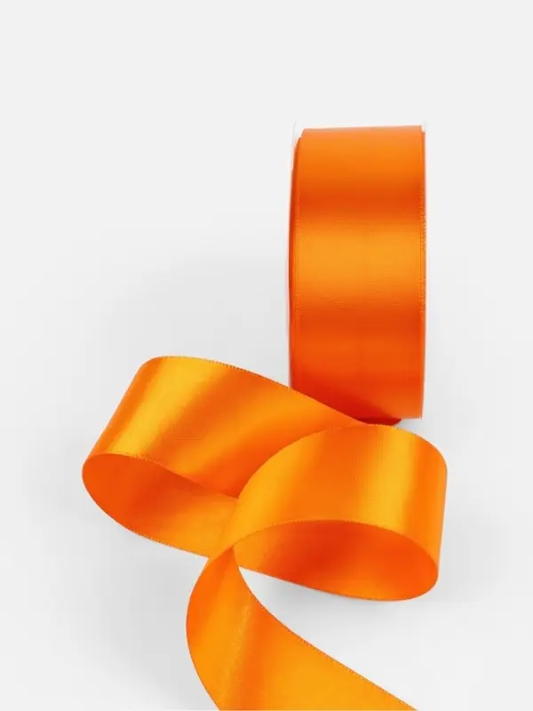 Лента атласная TEIRA, двухсторонняя, 38 мм, 25&plusmn;1 м, ярко-оранжевый №751