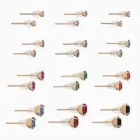 Серьги пусеты 12 пар &laquo;Фантазия&raquo;, маленькие d=3-6 мм, цветные в золоте