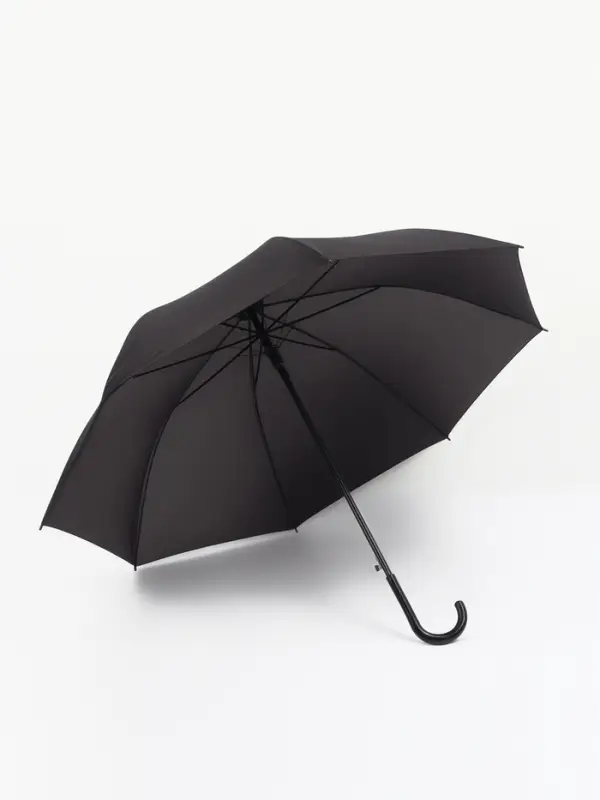 Зонт - трость полуавтоматический &laquo;Однотон&raquo;, 8 спиц, R=56/67 см, d=112 см, чёрный