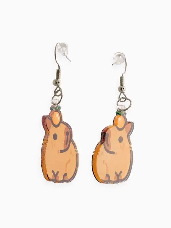 Серьги акриловые &laquo;Капибара&raquo;, коричневые