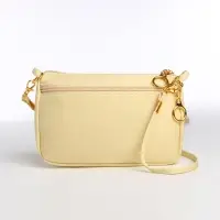 Сумка женская кросс-боди на молнии, 18&times;6.5&times;12 см, бежевая