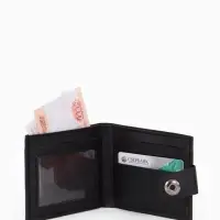 Портмоне мужское на магните, отдел для купюр, для карт, чёрное