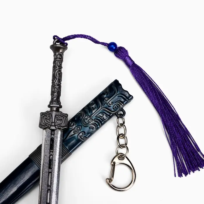 Макет оружия &laquo;Сувенирный меч в стиле аниме. Бой&raquo;, подвесной, брелок, 20 см, т. синий