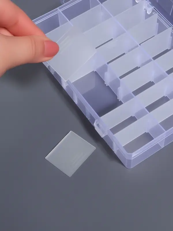 Органайзер для хранения мелочей, передвижные ячейки, 24 ячейки, 19.5&times;13.5&times;3.5 см, прозрачный