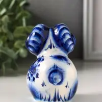 Фигурка фарфор &laquo;Баран Лёня&raquo;, 8.5 см, гжель