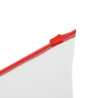 Папка-конверт на ZIP-молнии A4, 150 мкм, Calligrata, прозрачная, красная молния