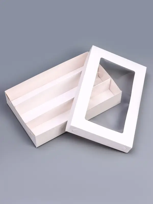 Коробка для макарун, с ложементом, белая 26.5&times;16.5&times;5.5 см