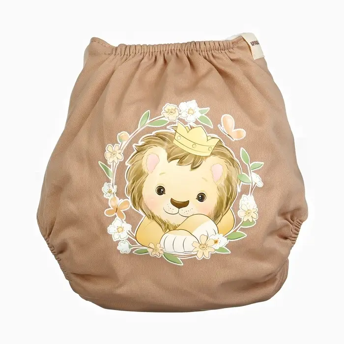 Многоразовый подгузник Крошка Я &laquo;Львенок&raquo;, 3-15 кг, коричневый
