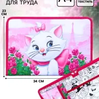 Папка для труда А4 с пеналом, на молнии, текстиль, &laquo;Коты аристократы&raquo;