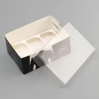 Коробка для 6 капкейков с прозрачной крышкой, &laquo;Мужской подарок&raquo;, 23&times;16&times;10 см
