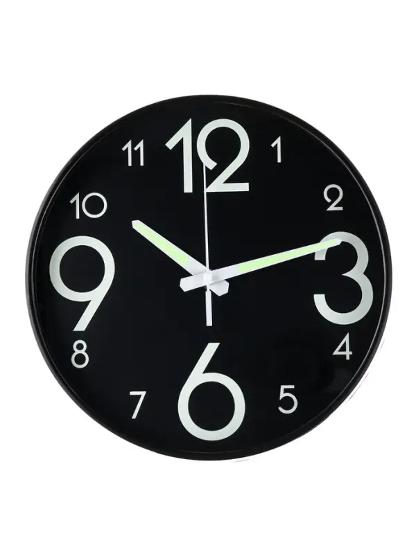 Часы настенные интерьерные &laquo;Классика&raquo;, плавный ход, светящиеся, d=25 см