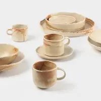 Салатник Magistro Organic brown, 600 мл, d=15.2 см, фарфор, бежевый