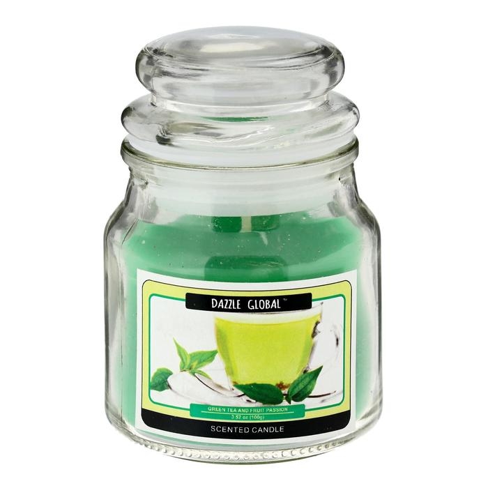 Свеча в банке Свеча в банке "Зелёный чай и фруктовая страсть" 100 гр (вес брутто 247 г) 6х9х9 см