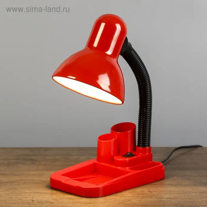 Лампа настольная RISALUX «Мудрец», органайзер, Е27, 40 Вт, красная, 18×11.5×33 см Лампа настольная RISALUX «Мудрец», органайзер, Е27, 40 Вт, красная, 18×11.5×33 см