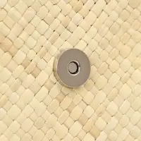 Сумка плетёная на застёжке из пандана, 41&times;16&times;50 см, бежево-чёрная