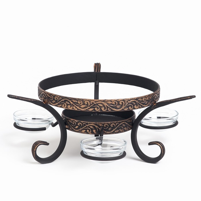 Подставка под садж кованная  Подставка под садж кованная "Шелковый путь" с соусницами, 25 см