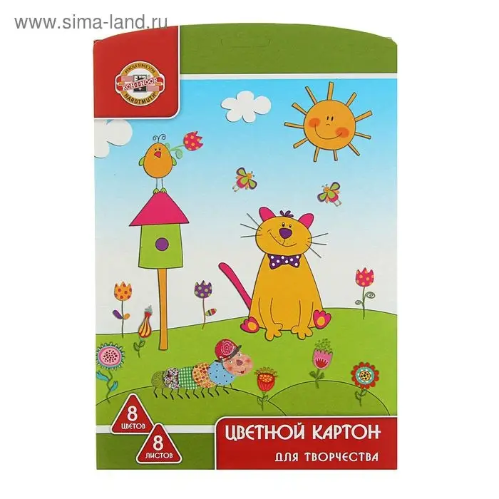 Картон цветной А4, 8 листов, 8 цветов, Koh-I-Noor, 210 г/м², ламинированный Картон цветной А4, 8 листов, 8 цветов, Koh-I-Noor, 210 г/м², ламинированный