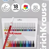 Фломастеры 18 цветов ErichKrause light, в футляре с европодвесом