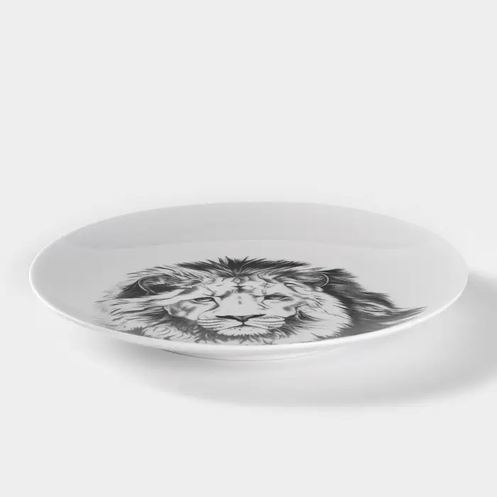 Тарелка Добрушский завод &laquo;Лев&raquo;, d=20 см, фарфор, белая
