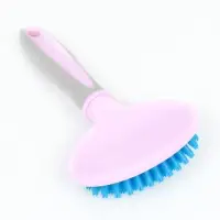 Щётка-массажёр для животных, 9.5&times;16.5 см, с силиконовыми зубьями, средняя, пластик, розовая, голубая