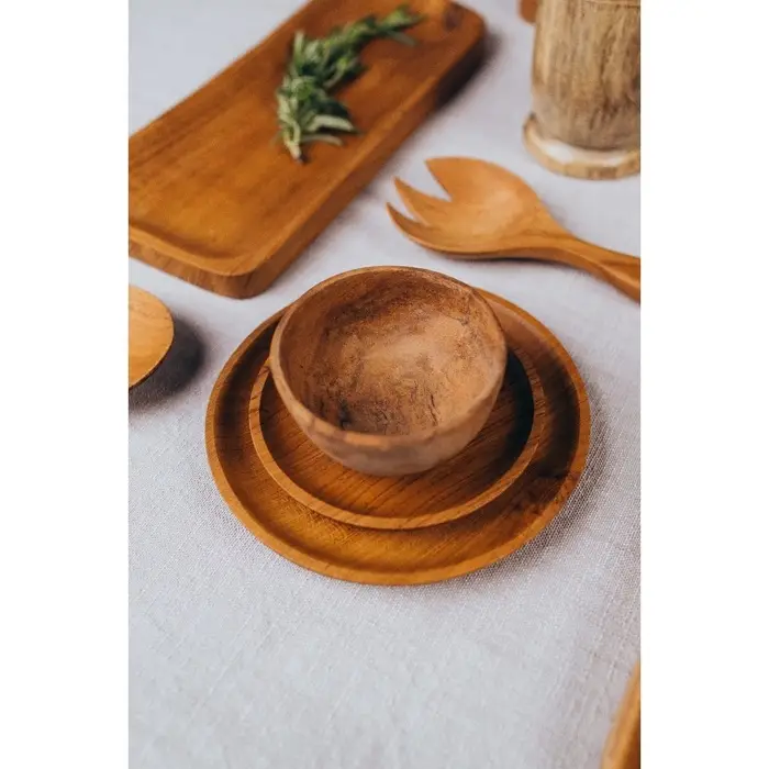 Тарелка, 16&times;16&times;2 см, тиковое дерево