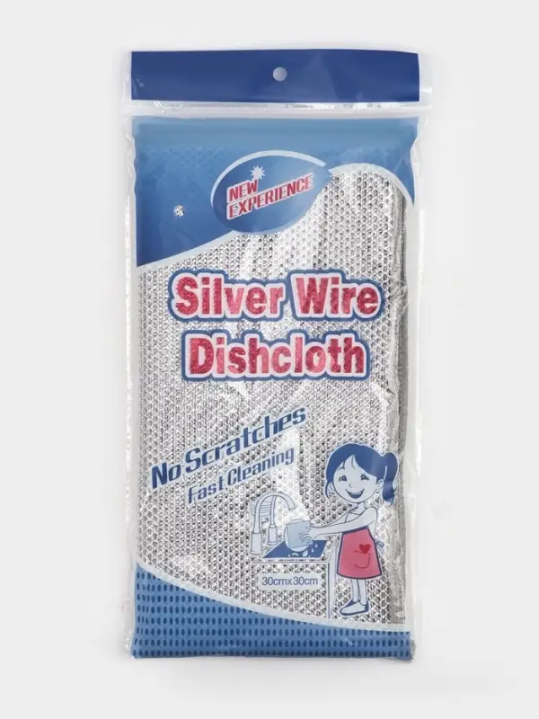 Салфетка металлическая для мытья посуды, однослойная, 30&times;30 см, набор 5 шт.