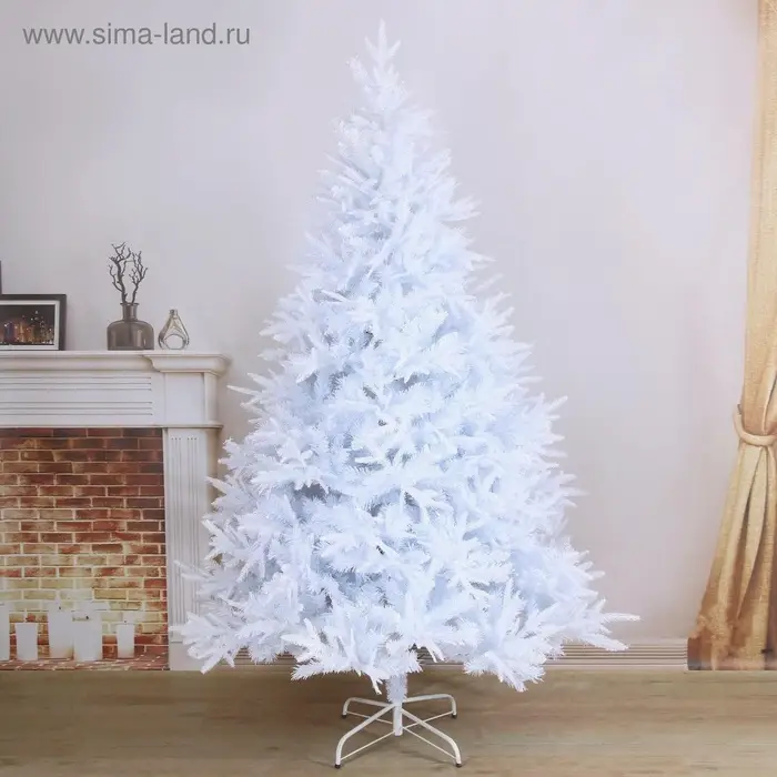 Искусственная ёлка белая &laquo;Зимнее волшебство. Элит&raquo;, 210 см, d нижнего яруса 143 см, 1356 веток, отгибаются