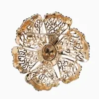 Брошь &laquo;Цветок&raquo; изумруд, стразы, цвет зелёный в золоте