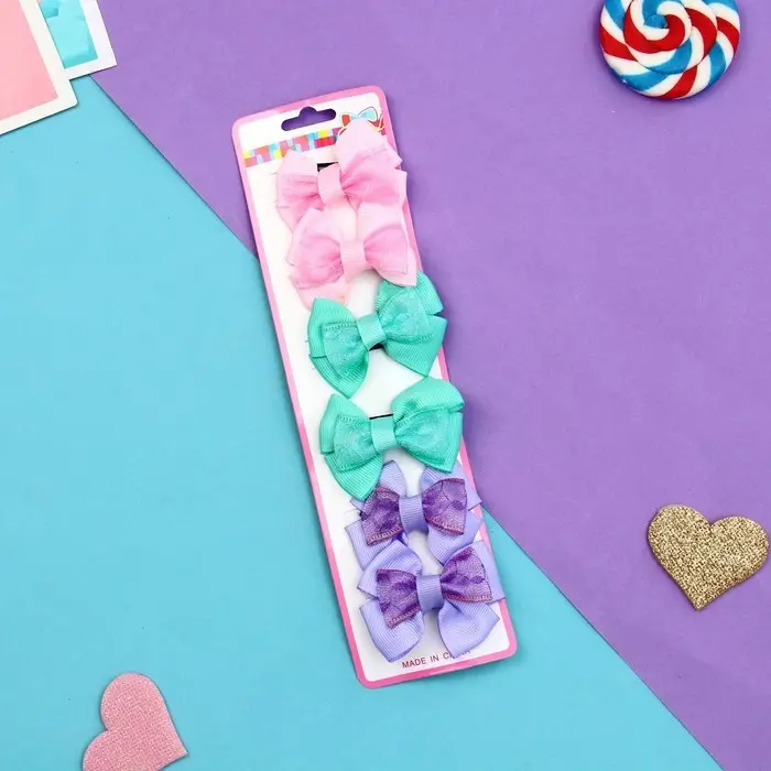 Зажим для волос "Бантик" гипюр, 6 см