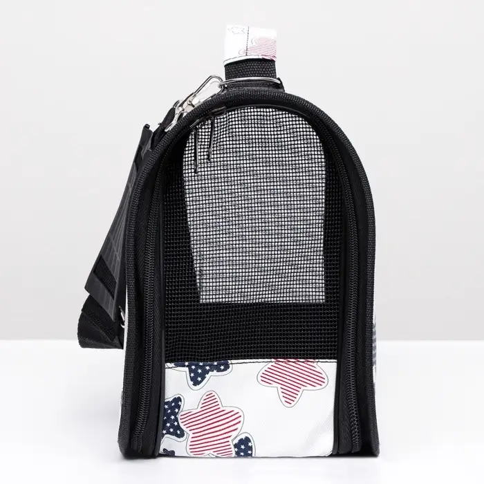 Сумка - переноска &laquo;Звёзды&raquo;, размер S, 37.5&times;17&times;22 см, каркасная, белая