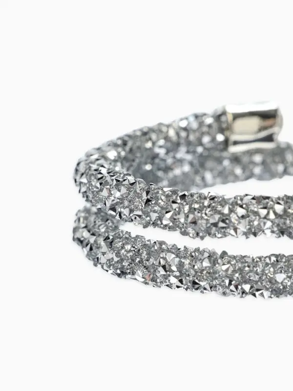 Браслет-пружинка &laquo;Шанталь&raquo;, 2 ряда, цвет серебро, d=7 см