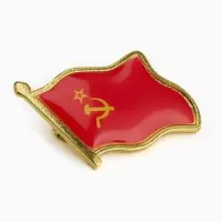 Значок &laquo;Флаг СССР&raquo;, 2&times;2.5 см, красный в золоте