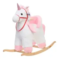 Качалка "Единорог", со спинкой, цвет белый