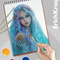 Набор кистей для акварели и гуаши ErichKrause Aquamarine, 4 штуки, синтетика, в блистере