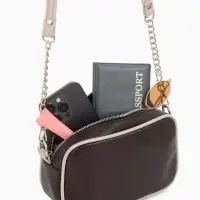 Сумка женская кросс-боди TEXTURA на молнии, 27&times;6&times;19 см, тёмно-коричневая