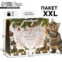 Пакет подарочный новогодний ламинированный &laquo;Новогодний подарок&raquo;, XL 49&times;40&times;19 см