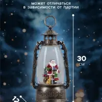 Светодиодная фигура &laquo;Фонарь с Дедом Морозом&raquo; 15&times;30&times;12.5 см, пластик, от батареек ААх3, USB, свечение тёплое белое