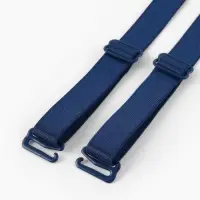 Лямки для бюстгальтера, текстильные, 1.5 см, 37 см, пара, тёмно-синие