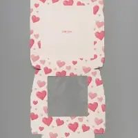 Коробка подарочная с окном &laquo;Воздушные сердца&raquo;, 20&times;20&times;4 см, самосборная