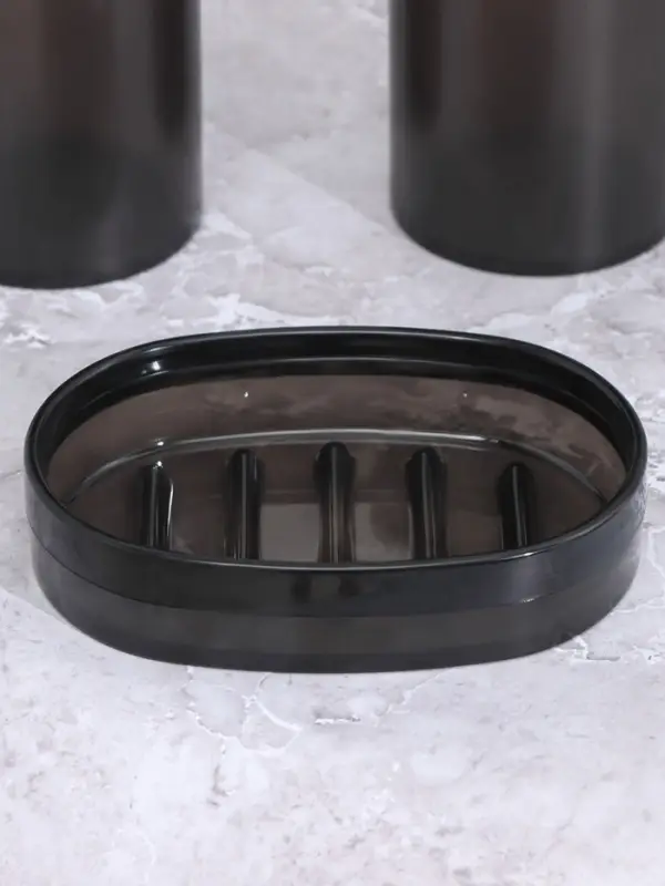 Аксессуары для ванной BARONESS Limpia, 3 предмета, стакан для зубных щёток, дозатор, мыльница, чёрные