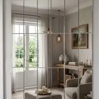 Зеркало настенное &laquo;Кирпичики&raquo;, на клеевой основе, акриловое, 18 шт., 15&times;6 см