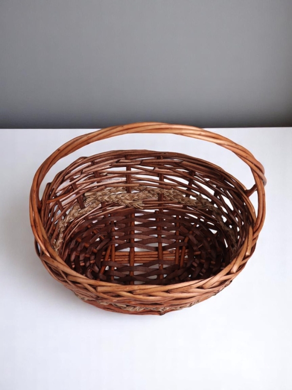 Набор корзин плетёных, овальные 3 шт. L: 36×29 см, Н 13 см, Н с ручкой 37 см.M: 30×24/ 11H/ 30THS: 25×19/ 9H