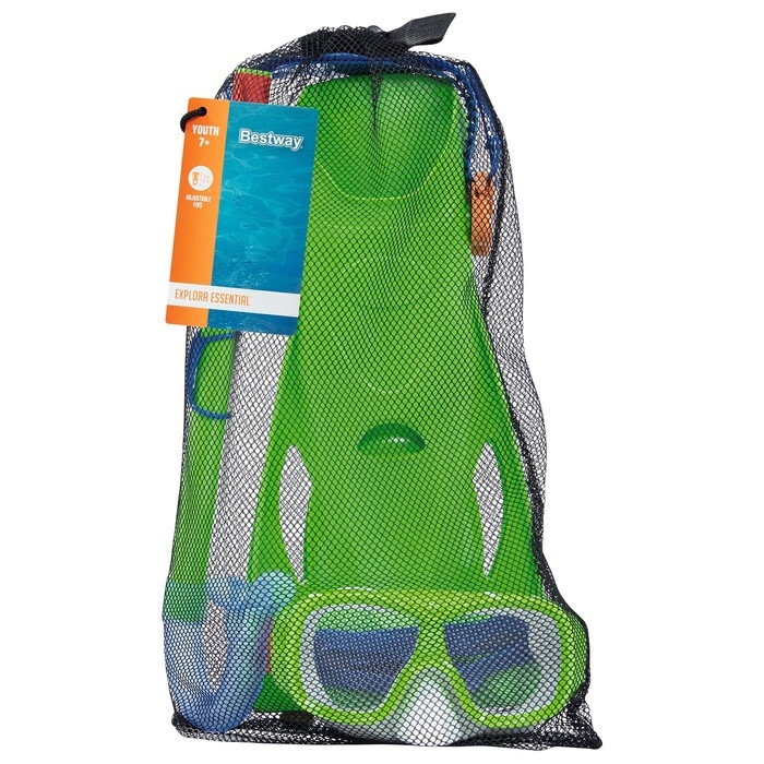 Набор для плавания SureSwim: маска, ласты, трубка, 7-14 лет, цвет МИКС, 25019 Bestway Набор для плавания SureSwim: маска, ласты, трубка, 7-14 лет, цвет МИКС, 25019 Bestway