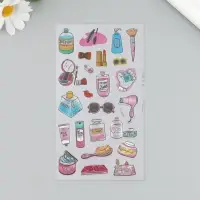Наклейка пластик "Косметика/Учебный процесс" МИКС 9,5х17,5 см
