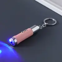 Фонарик-лазер брелок для ключей на кольце "Пастель" USB 4 режима МИКС 1,7х1,7х8 см