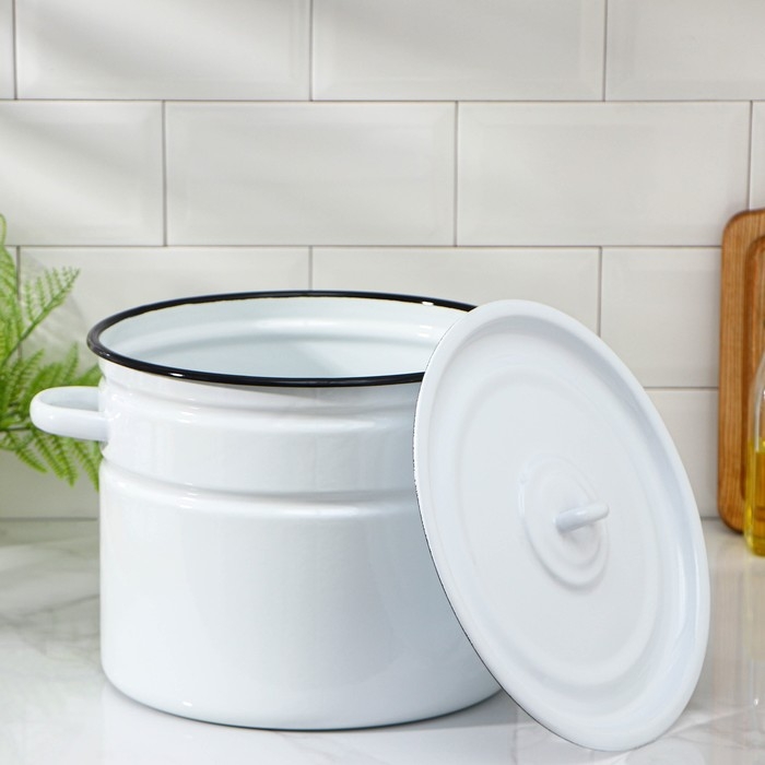 Кастрюля эмалированная без деколи, 9 л, цвет МИКС Кастрюля эмалированная без деколи, 9 л, цвет МИКС