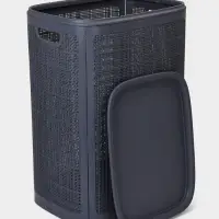 Плетёная корзина для белья с крышкой "Лён" 75л 43×32×60см, цвет графит Плетёная корзина для белья с крышкой "Лён" 75л 43×32×60см, цвет графит