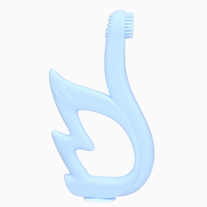 Прорезыватель силиконовый для зубов Крошка Я «Лебедь», щеточка, на присоске, голубой Прорезыватель силиконовый для зубов Крошка Я «Лебедь», щеточка, на присоске, голубой