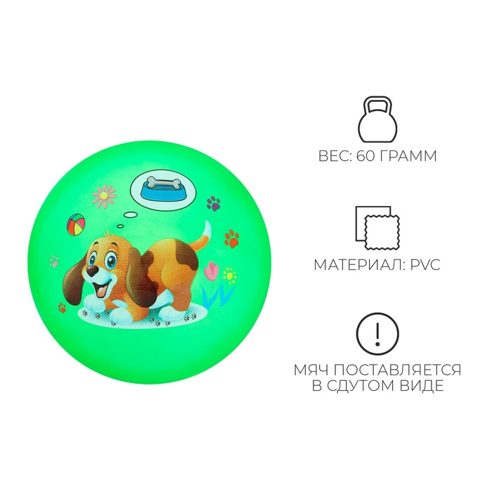 Мяч детский «Животные», d=22 см, 60 г, цвет МИКС Мяч детский «Животные», d=22 см, 60 г, цвет МИКС